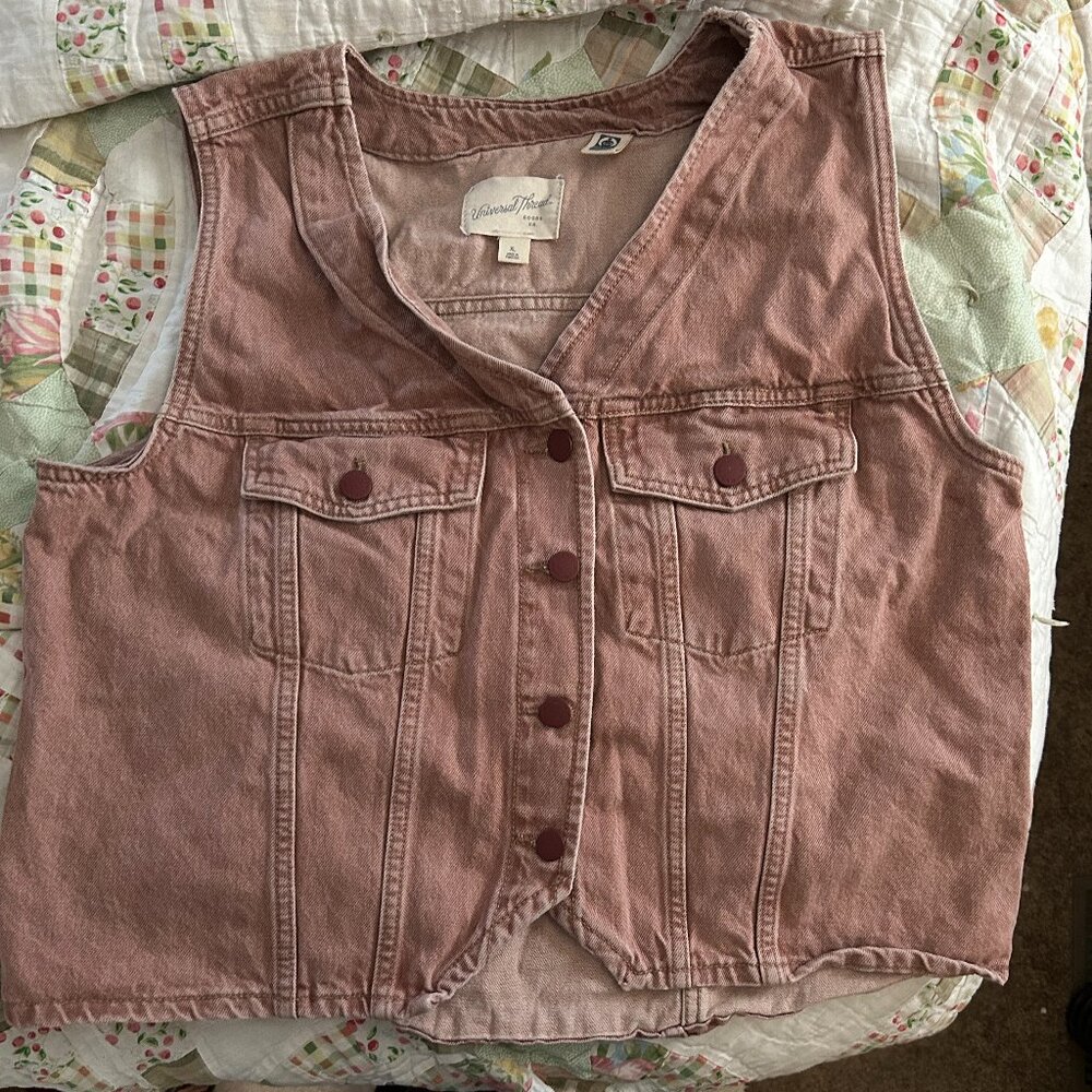 Universal Thread Pink Denim Vest XL